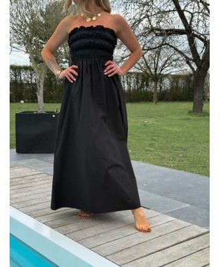 ROBE NOIRE BUSTIER - LOUISE