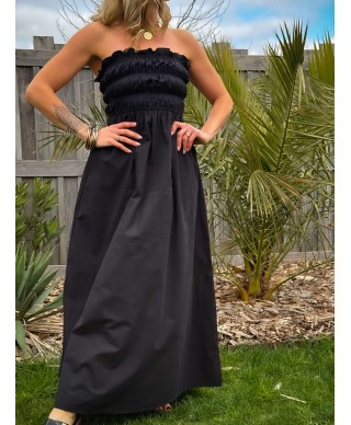 ROBE NOIRE BUSTIER - LOUISE