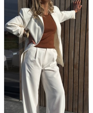 PANTALON BLANC LARGE - PAOLO
