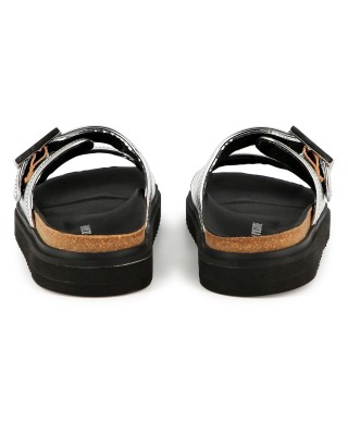 SANDALES EN CUIR ARGENTÉES