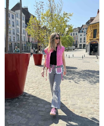 PANTALON VICHY NOIR - GAÏA