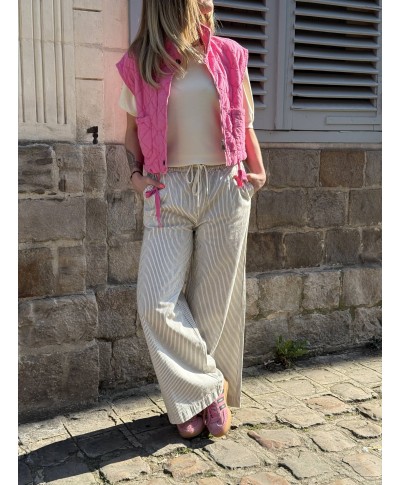 PANTALON WIDE LEG RAYÉ - CLEM