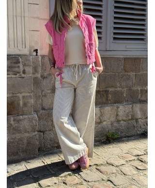 PANTALON WIDE LEG RAYÉ - CLEM