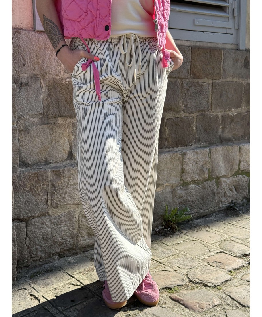 PANTALON WIDE LEG RAYÉ - CLEM