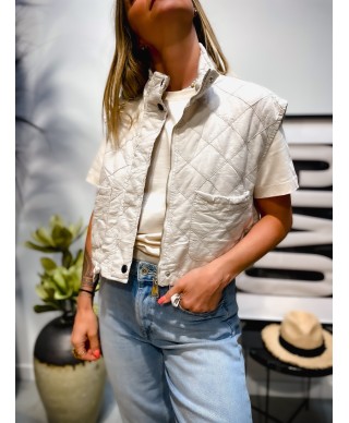VESTE SANS MANCHES BEIGE - SOLAR