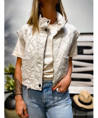VESTE SANS MANCHES BEIGE - SOLAR
