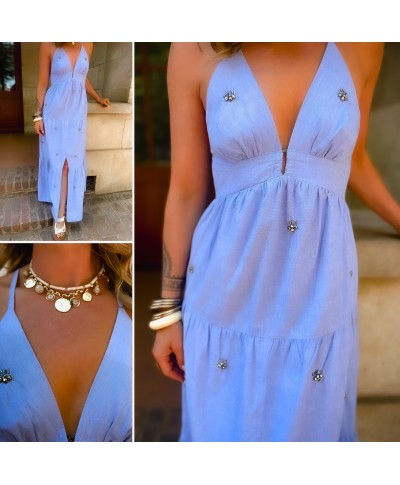 ROBE LONGUE BLEU - VAY