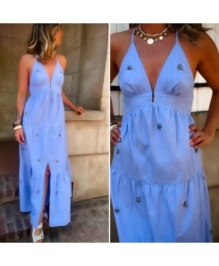 ROBE LONGUE BLEU - VAY