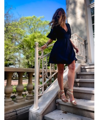 ROBE COURTE BLEU MARINE - SOLENE