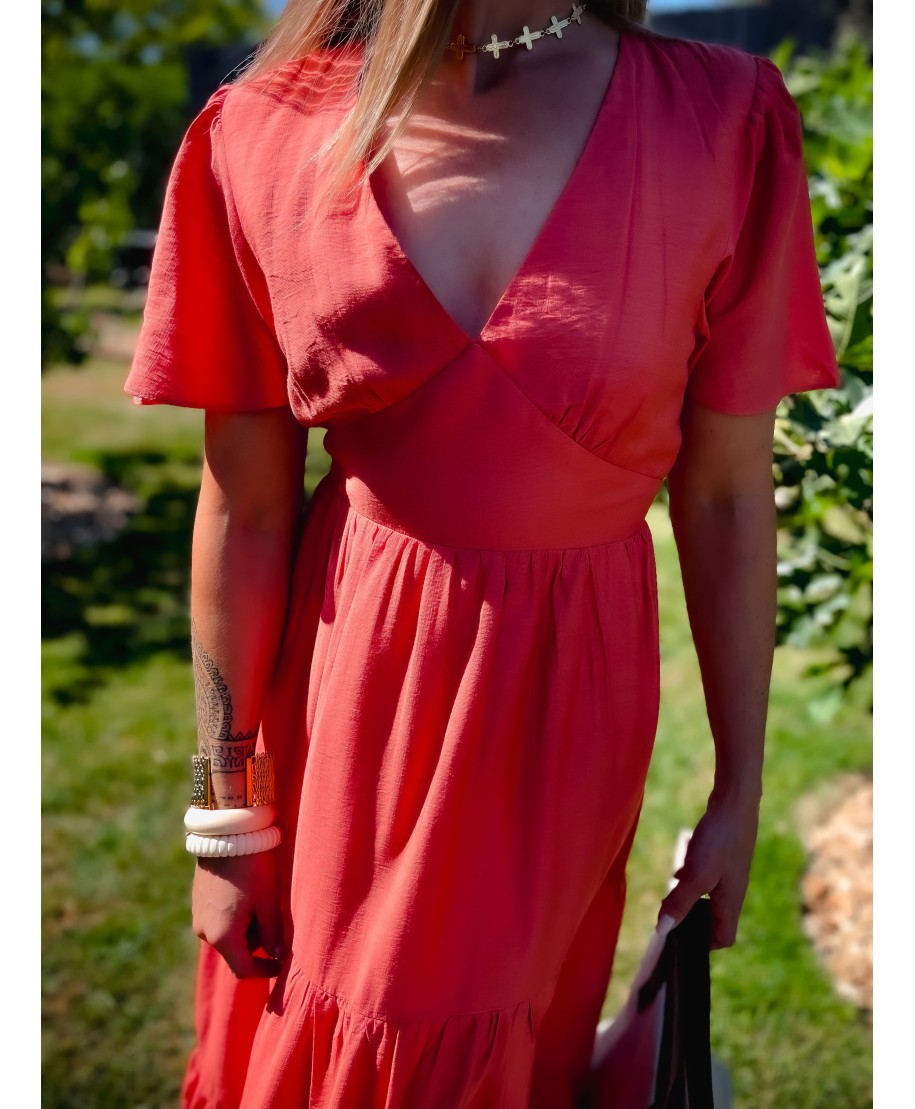 ROBE LONGUE CORAIL ANGELINA