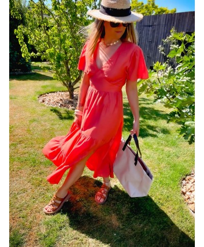 ROBE LONGUE CORAIL ANGELINA