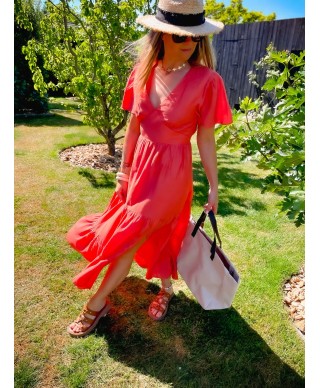 ROBE LONGUE CORAIL ANGELINA