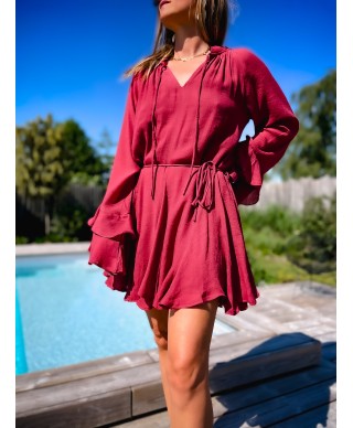 ROBE COURTE FLUIDE TERRACOTA CARLA