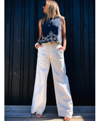 TOP MARINE BRODE DOS OUVERT ALMA