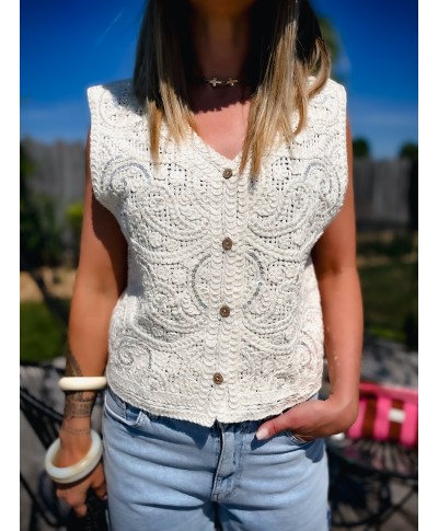 TOP GILET CROCHET ALMA
