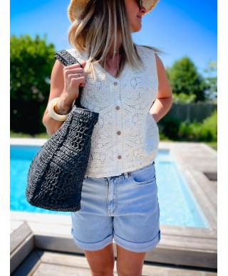 TOP GILET CROCHET ALMA