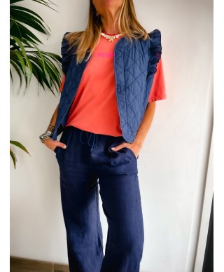 VESTE SANS MANCHE BLEU - MAURINE