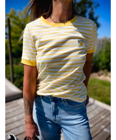 TEE SHIRT RAYE JAUNE