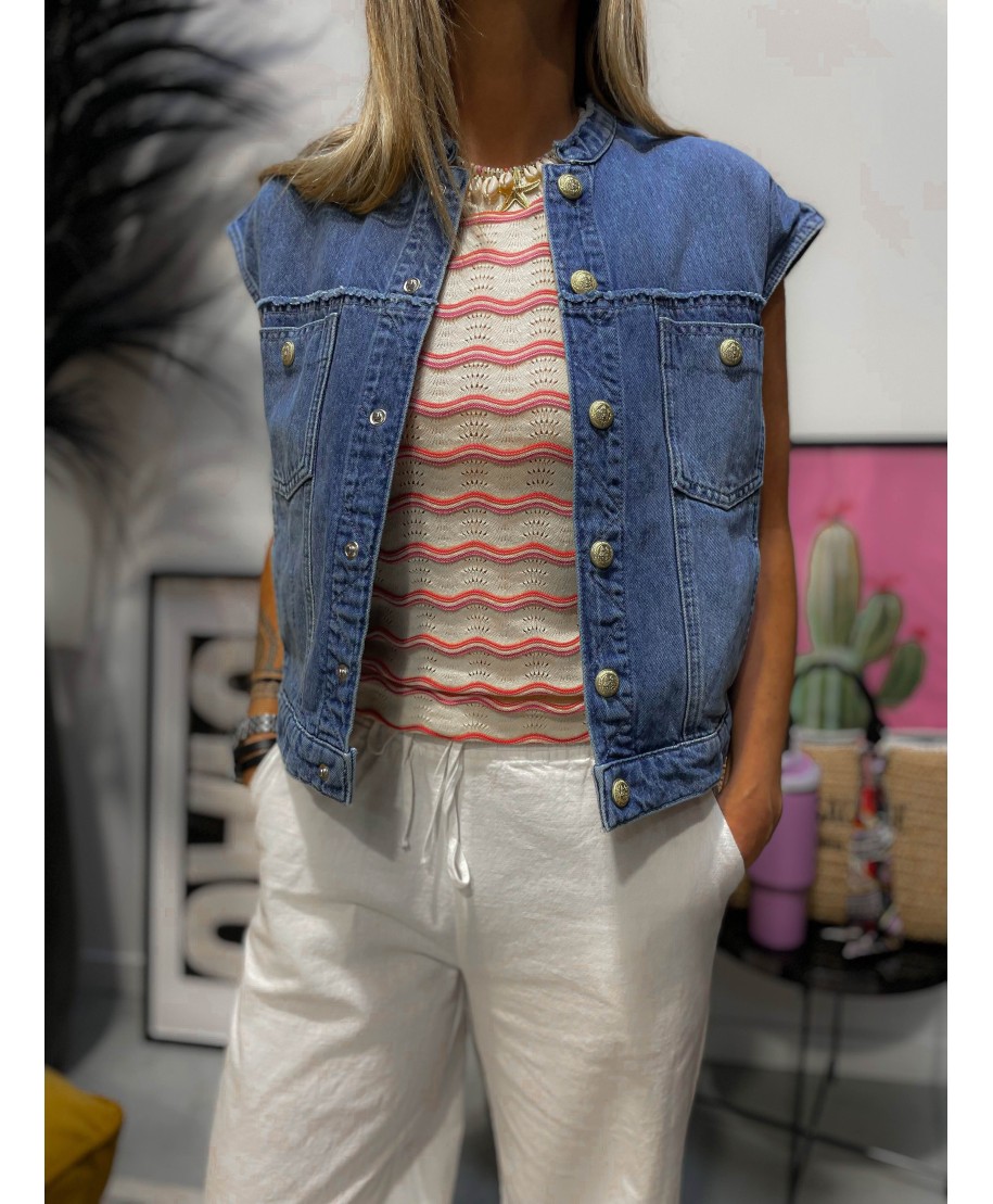 VESTE SANS MANCHES JEAN - MYA