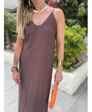 ROBE LONGUE CHOCOLAT - ELMA