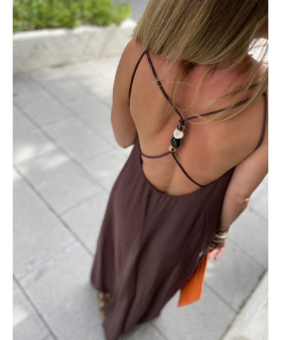 ROBE LONGUE CHOCOLAT - ELMA