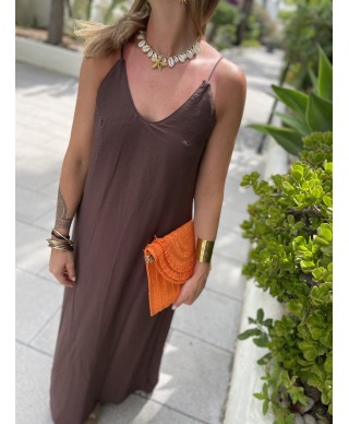 ROBE LONGUE CHOCOLAT - ELMA