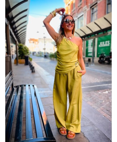 PANTALON FLUIDE VERT - SIMON