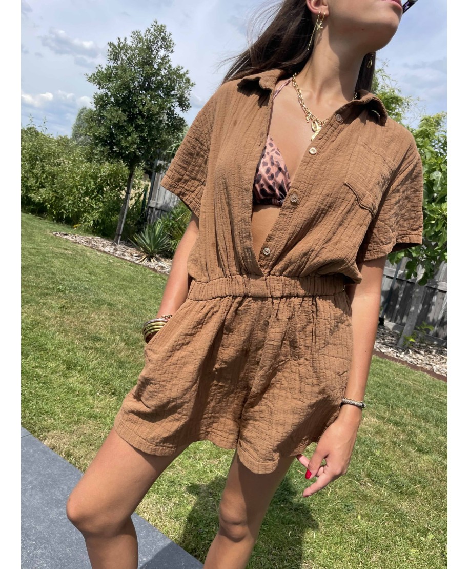 COMBINAISON SHORT CAMEL - SOFIA