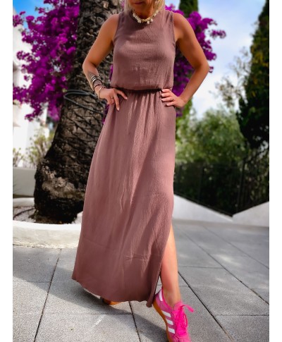 ensemble top et jupe longue taupe femme – Style été 2025