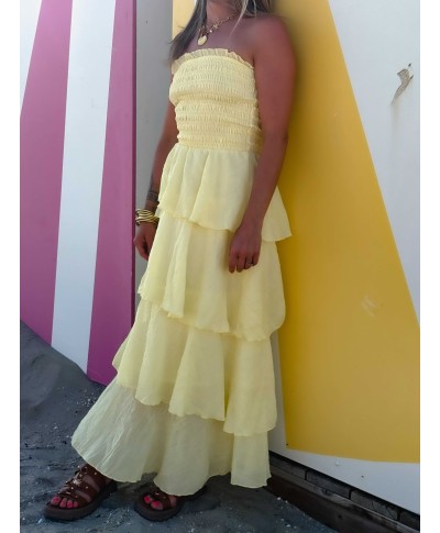 ROBE JAUNE BUSTIER - LAYA