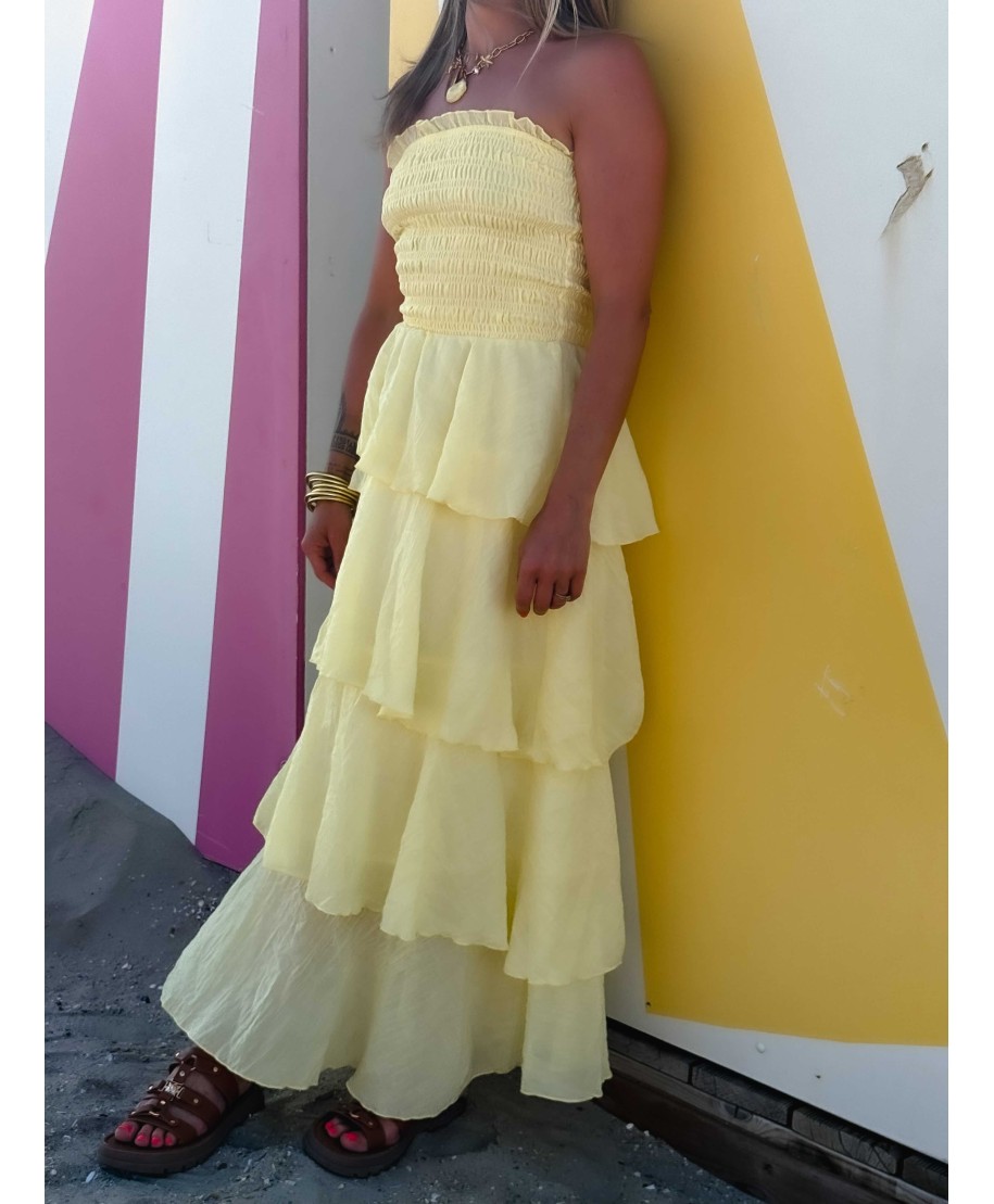 ROBE JAUNE BUSTIER - LAYA