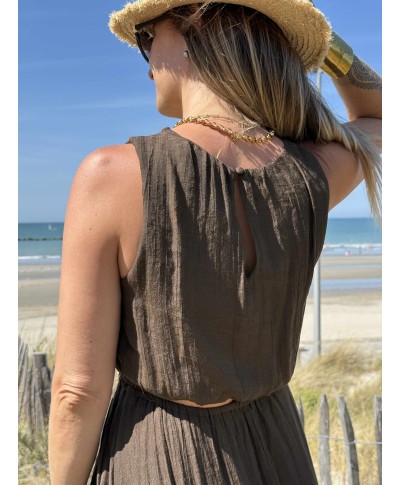 ROBE LONGUE CHOCOLAT - JULIA