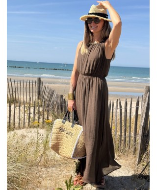 ROBE LONGUE CHOCOLAT - JULIA