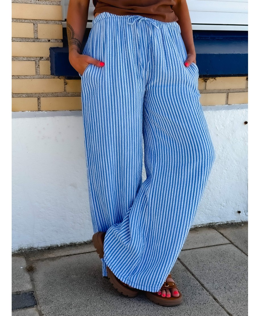 PANTALON LIN RAYÉ - GEORGIA