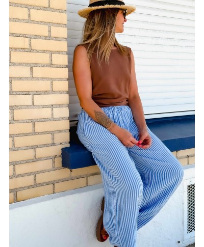PANTALON LIN RAYÉ - GEORGIA
