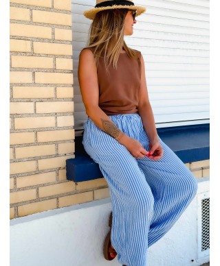 PANTALON LIN RAYÉ - GEORGIA