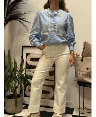 BLOUSE BLEUE GARCIA - SOLENE