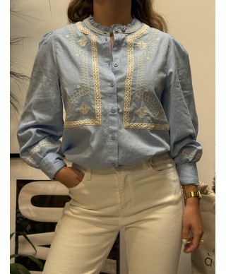 BLOUSE BLEUE GARCIA - SOLENE