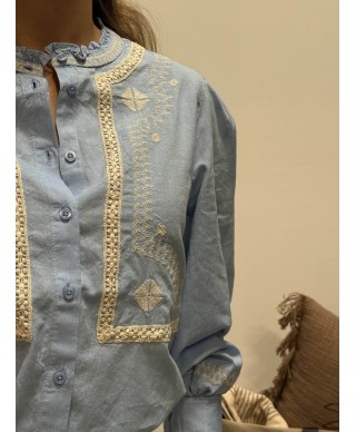 BLOUSE BLEUE GARCIA - SOLENE