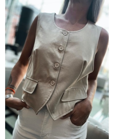 GILET SANS MANCHES BEIGE/ LYLA