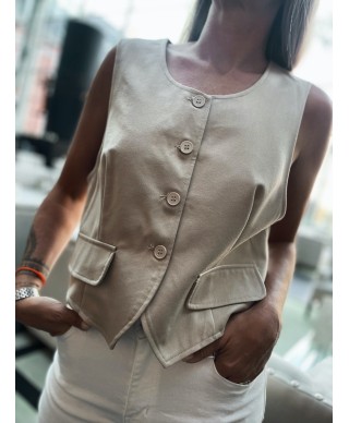 GILET SANS MANCHES BEIGE/ LYLA