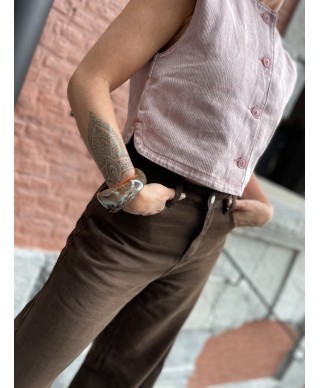 GILET SANS MANCHES VIEUX ROSE./ LUCIE