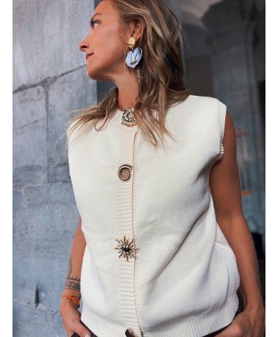 GILET SANS MANCHES BOUTONS DORES / LILY
