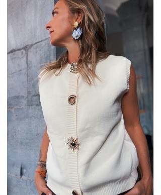 GILET SANS MANCHES BOUTONS DORES / LILY