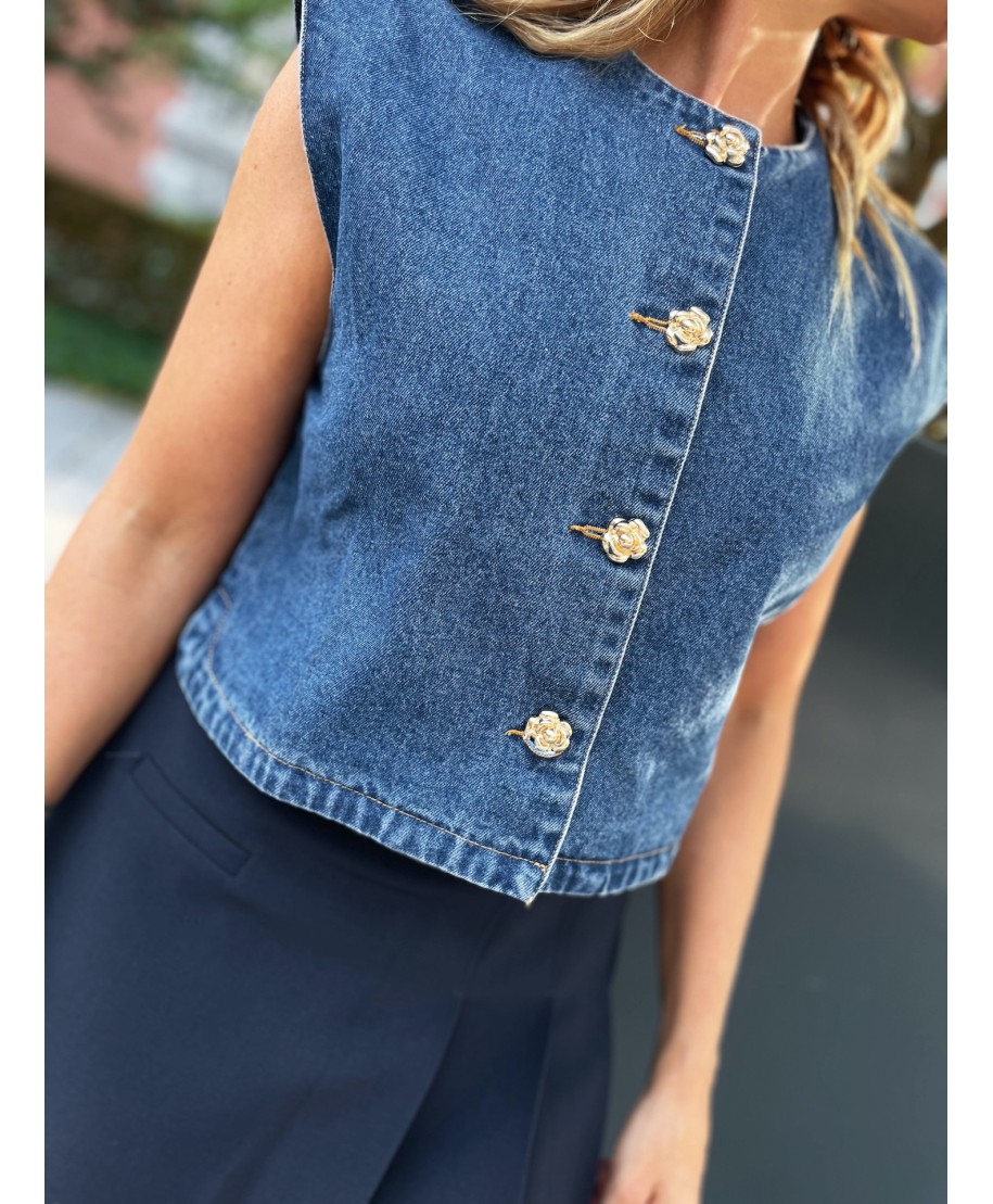 GILET SANS MANCHES DENIM / LOLA