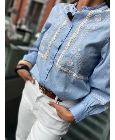 BLOUSE BLEUE GARCIA - SOLENE