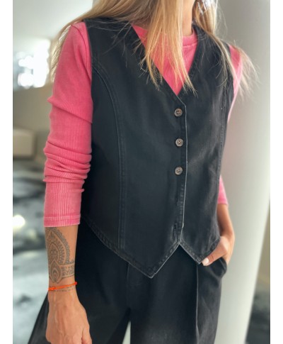 GILET SANS MANCHE NOIR / CAROL