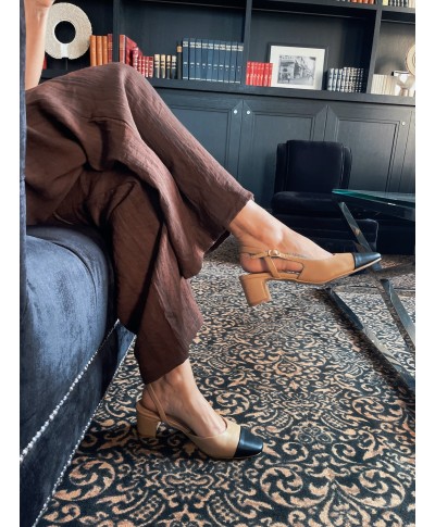 BALLERINE BEIGE ET NOIR / JONA