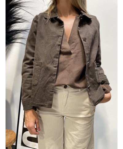 VESTE EN JEAN CHOCOLAT/ ALMA
