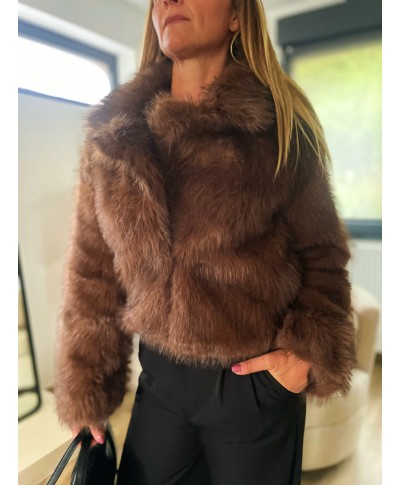 FAUSSE FOURRURE MARRON - JUSTINE